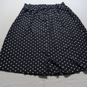 Blue and White Pleated A-Line Skirt for Work